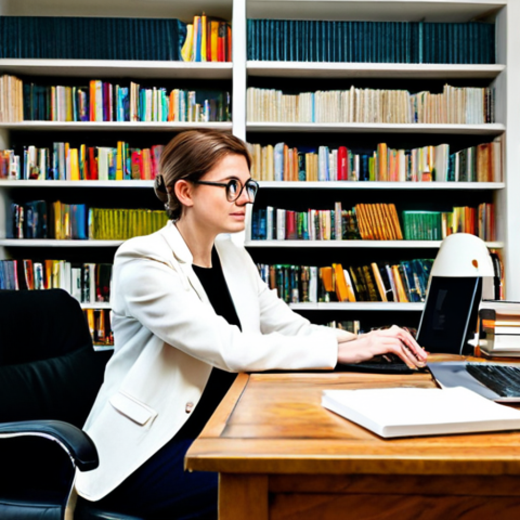 **

"A writer in a cozy home office, surrounded by notebooks and sticky notes filled with ideas, working on a laptop. The scene should evoke a sense of creativity and inspiration. Bookshelves line the walls, filled with well-loved novels. She is fully clothed in comfortable, professional attire. Safe for work, appropriate content, perfect anatomy, natural proportions, family-friendly, high quality."

**