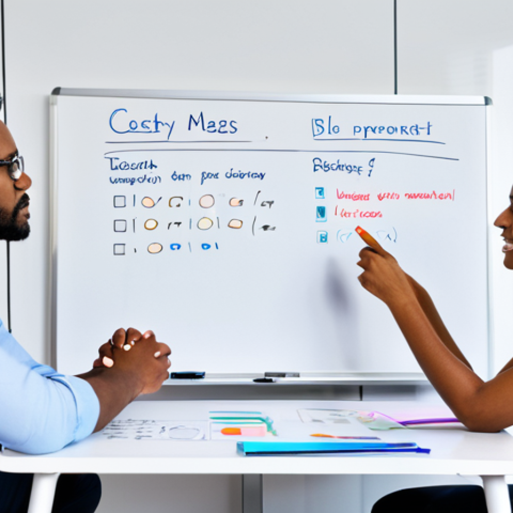 **Image Prompt:** A diverse team collaborating around a table in a modern office, reviewing project milestones on a whiteboard. Everyone is fully clothed in professional attire. The scene emphasizes clear communication and teamwork. Safe for work, appropriate content, perfect anatomy, correct proportions, well-formed hands, proper finger count, natural body proportions, professional.