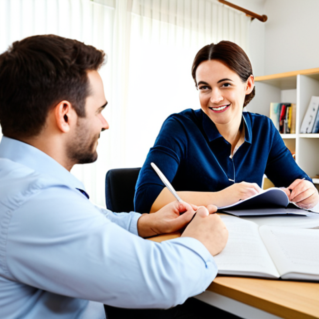 Writer Receiving Feedback**

"A writer, fully clothed in casual professional attire, sits at a desk in a brightly lit home office, reviewing a manuscript with a friendly coach. The coach is pointing to a specific passage with a pen. Bookshelves and a computer monitor are visible in the background. Focus on the collaborative atmosphere. Safe for work, appropriate content, perfect anatomy, natural pose, well-formed hands, proper finger count, professional, modest, family-friendly."

**