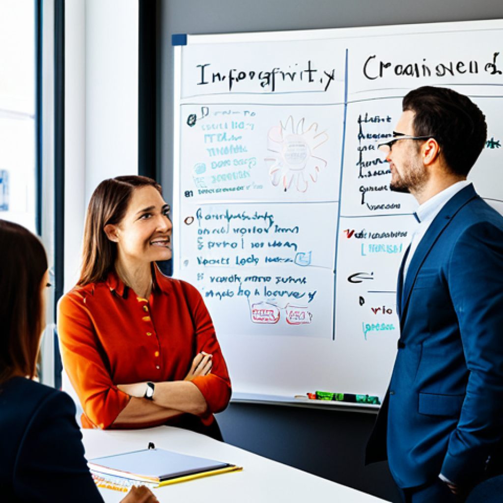 스토리텔러로서의 개인 브랜드 전략 - Core Values Visualization**

"A diverse group of professionals brainstorming in a brightly lit, mode...