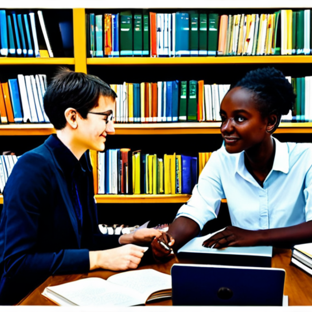 스토리텔러가 참여한 글로벌 스토리 프로젝트 - Collaborative Storytelling**

"Two authors, one from Kenya, one from Canada, sitting at a table lade...