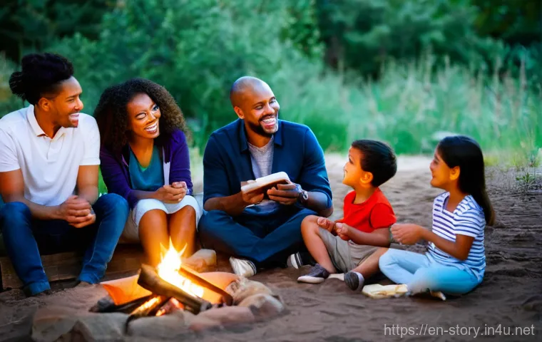 스토리텔러 자격증 시험 준비 노트 - **Prompt:** A diverse group of people of all ages, including children wearing appropriate casual clo...