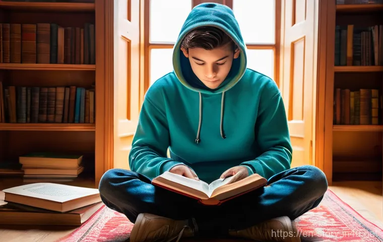 스토리텔러와 융합 교육의 장점 - **"The Storyteller's Gateway to History"**
    A 16-year-old student, fully clothed in a comfortable...