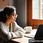 스토리텔러 실무에서의 창의적 문제 해결 사례와 전략 분석 - **Prompt:** A young, diverse female writer, perhaps in her late 20s, sits at a wooden desk in a cozy...