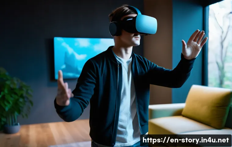 스토리텔러와 관련된 최신 기술 도입 사례 - **Immersive VR Fantasy Experience:** A young adult, appearing male or female, dressed in contemporar...