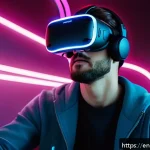 Home 19 스토리텔러가 주목해야 할 최신 직무 트렌드 - A futuristic virtual reality storytelling studio showcasing a diverse group of creators collaboratin...