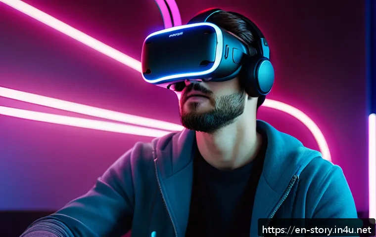 스토리텔러가 주목해야 할 최신 직무 트렌드 - A futuristic virtual reality storytelling studio showcasing a diverse group of creators collaboratin...